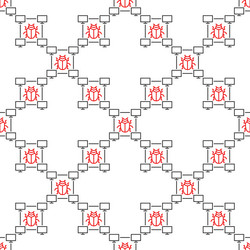 pc bug minimal seamless pattern in thin line style vector image