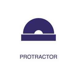 protractor element in flat simple style on white vector image