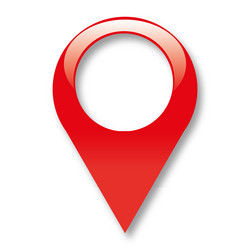 red map pointer 3d icon with shadow vector image