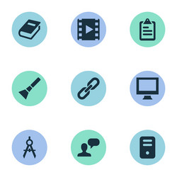set of simple ui icons vector image