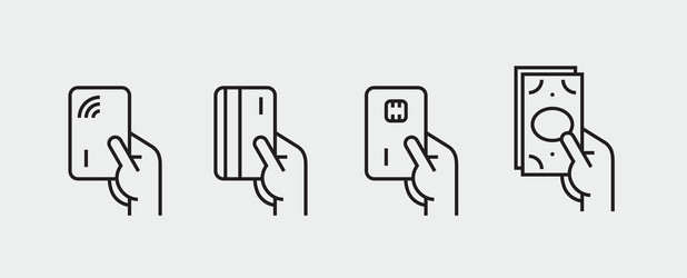 set payment options elements in flat style vector image