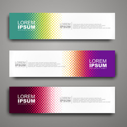 abstract web banner design template with halftone vector image