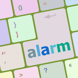 Alarm button on the keyboard key vector