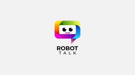 Robot design icon logo gradient color Royalty Free Vector