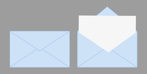 closed and open envelopes with blank paper vector image