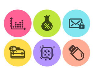 dot plot timer and secure mail icons set loan vector image