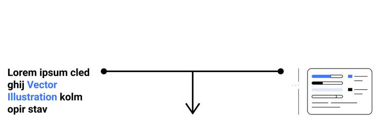 horizontal timeline arrow pointing to a structured vector image