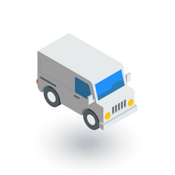 Minivan transportation car isometric flat icon vector