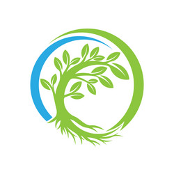 Aquascape logo with tree concept Royalty Free Vector Image