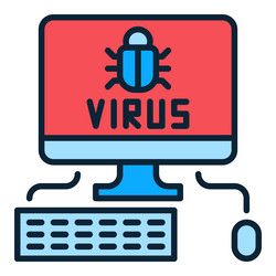 virus on desktop computer colored icon or symbol vector image