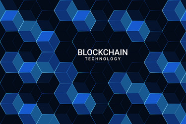Abstract hexagonal molecular design blockchain vector