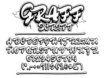 Bold Graffiti Script Font - Uppercase vector image