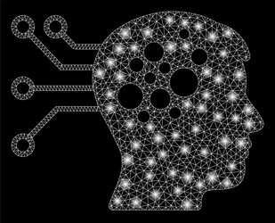 flare mesh wire frame neural computer links vector image