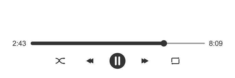 media player loading bar with time slider buttons vector image