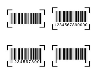 set of barcode icon bar code for web flat design vector image
