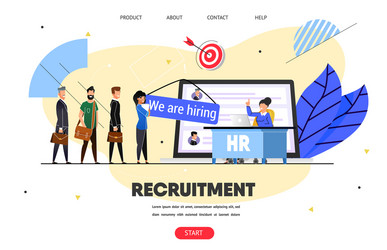 HR Recruitment Banner - Job Search Vector Image