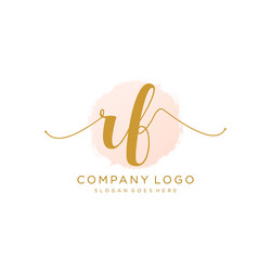 Initial rf handwriting logo with circle template Vector Image
