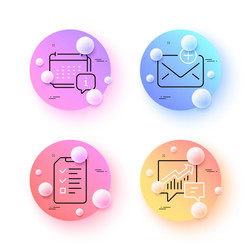 Interview calendar and new mail minimal line vector