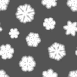 Seamless pattern of big blurry snowflakes vector