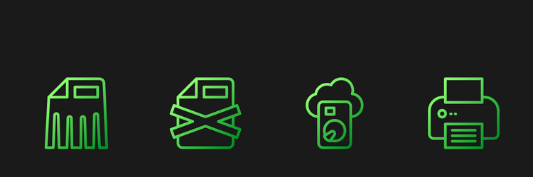 set line cloud database paper shredder delete vector image