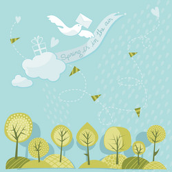 Spring trees and sky Royalty Free Vector Image