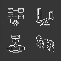 Diagram concepts chalk icons set activity vector