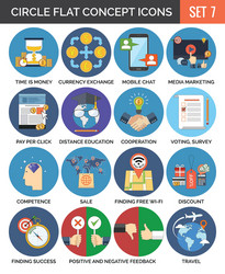 Flat Icon Set - Circles & Concepts vector