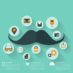 hipster flat abstract background with web icons vector