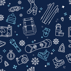 Set of two winter patterns Royalty Free Vector Image