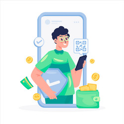 secure digital payment application vector image