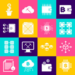 set processor chip with dollar distribution vector image
