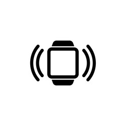 Smart watch vibrate new message alarm flat icon vector