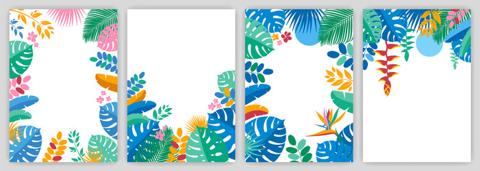 Summer backgrounds design templates set vector