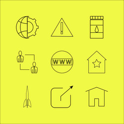 web linear icon set simple outline icons vector image
