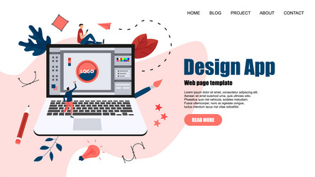 webpage template flat design application vector