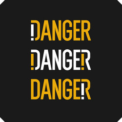word danger is written on a black background vector image