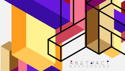 abstract background 3d cubes cubic elements vector image