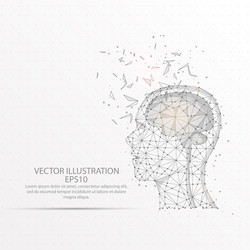 Abstract Brain - Low Poly Wireframe vector image
