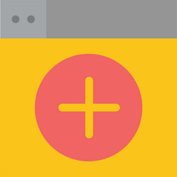 add window new graphics app flat color icon vector image