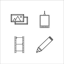 design and studio simple linear icon setsimple vector image