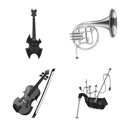 Isolated object of music and tune icon collection vector