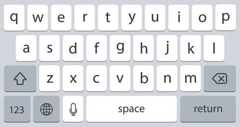 modern smartphone keyboard of alphabet buttons vector image
