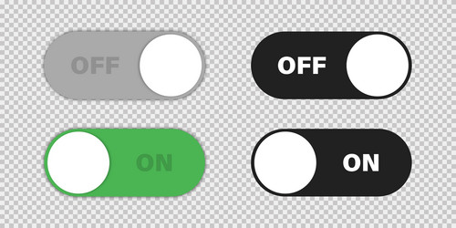 switch on and off toggle isolated elements vector