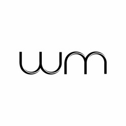 wm logo monogram with slice rounded modern design vector image