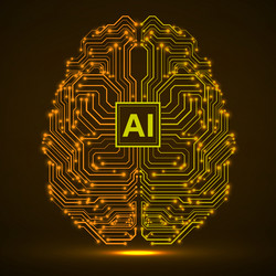 abstract technological brain with artificial vector image