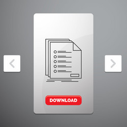 check filing list listing registration line icon vector image