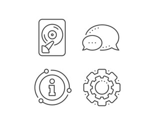 Hdd line icon computer memory component sign Vector Image
