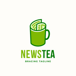 news tea abstract sign emblem logo template vector