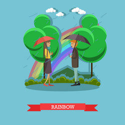 Rainbow concept in flat style vector