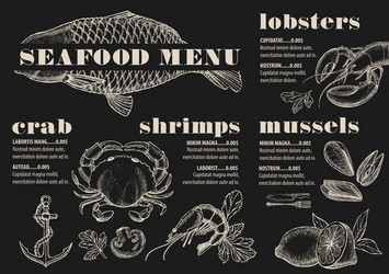 Seafood Restaurant Placemat Vector Image